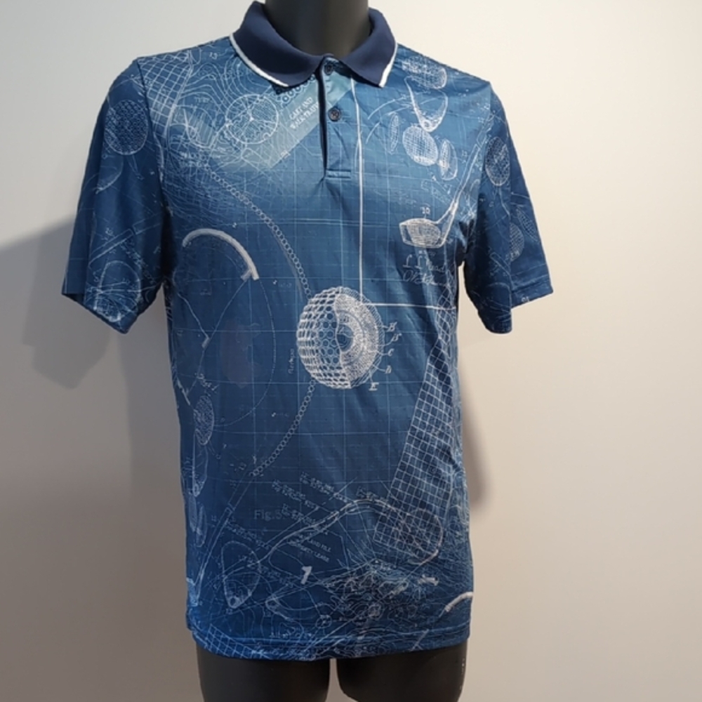 Golfino Blue Golf Graphic Polo Shirt